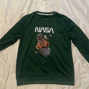 Green nasa teddy bear sweatshirt